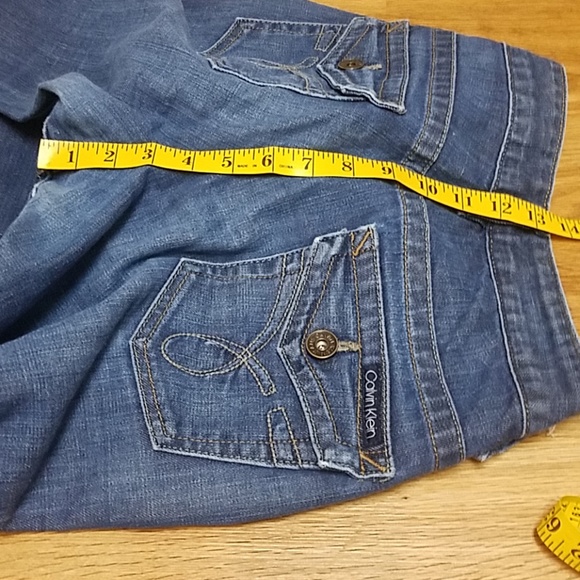 CALVIN KLEIN CK VINTAGE FADED BOOTCUT FADED BLUE JEANS 10x29 - Picture 4 of 8